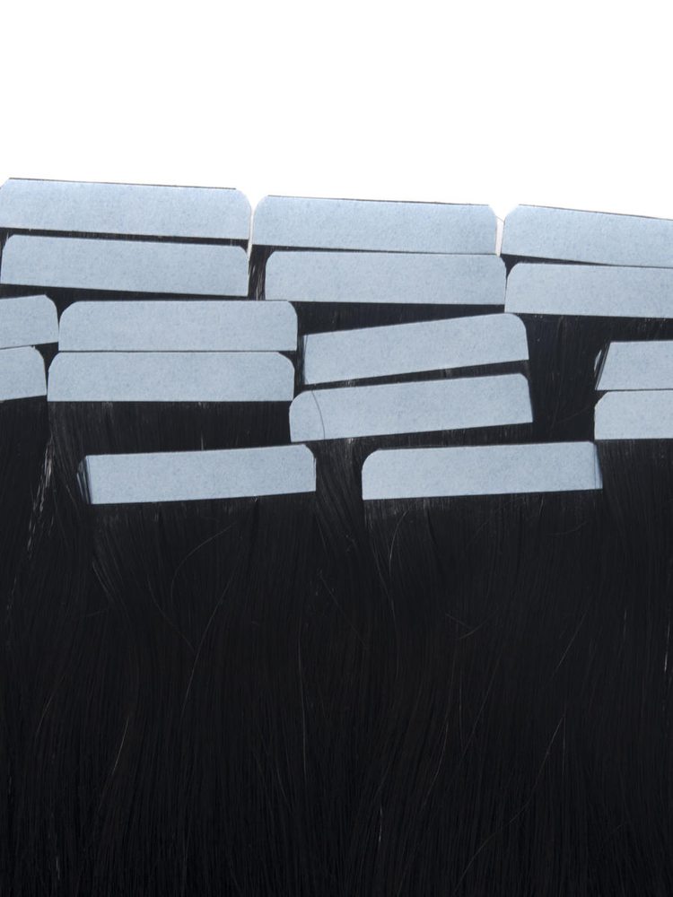 Tape In Remy Hair Extensions 20 Piece Silky Straight Jet Black(#1)