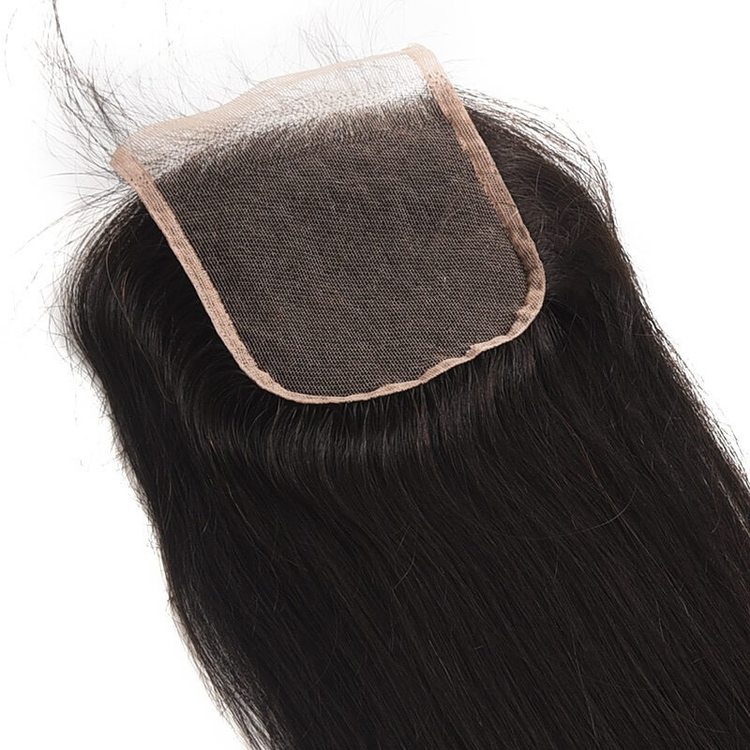 Hot sale Virgin Straight Hair 4x4 Lace Closure Back