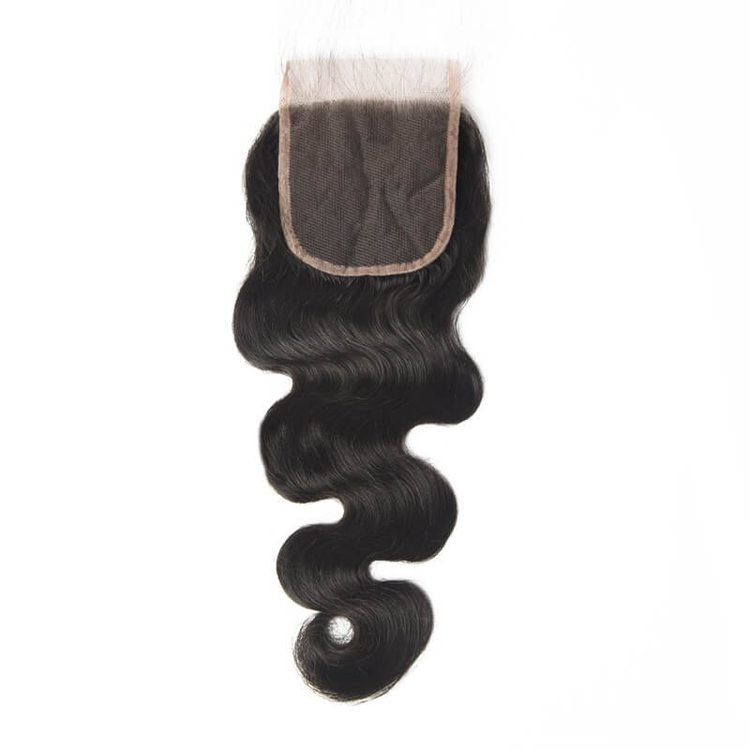 4*4 Unprocessed Virgin Hair Body Wave Lace Closure Natural Color