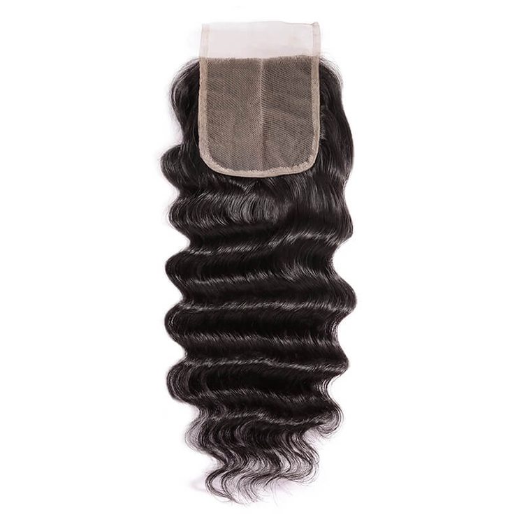 Smooth Virgin Hair Lace Closure 4*4 Loose Curly Closure For Women