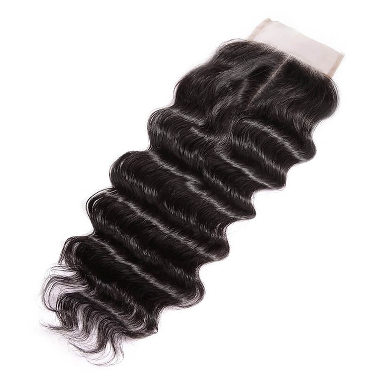 Smooth Virgin Hair Lace Closure 4*4 Loose Curly Closure For Women
