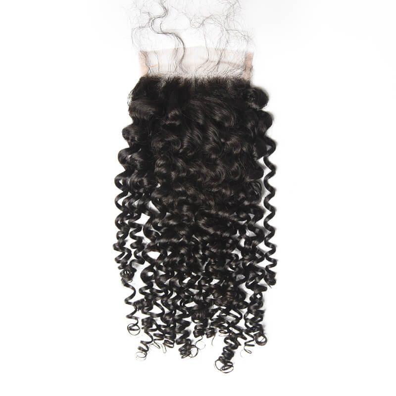 Human Hair 4*4 Curly Lace Closure Smooth & Shiny - Zever Hair 1