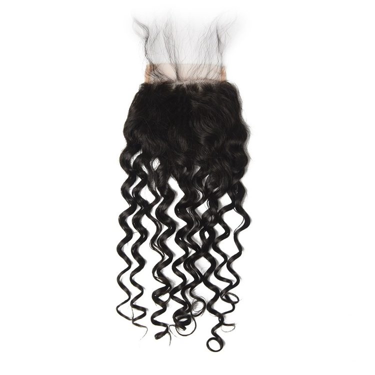 Cheap Virgin Hair Water Wave Lace Closure Natural Back