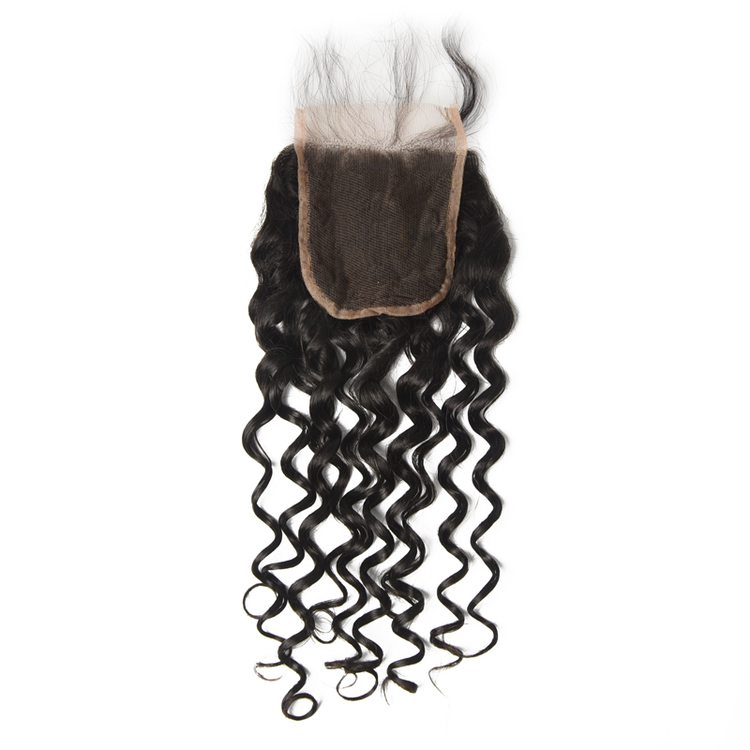 Cheap Virgin Hair Water Wave Lace Closure Natural Back