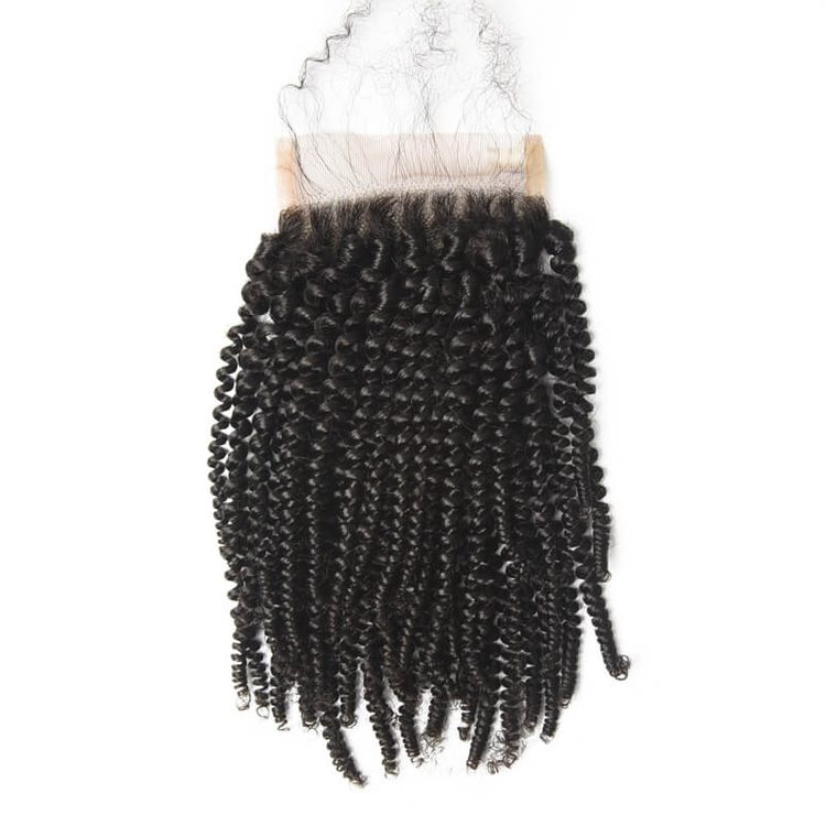 Best Selling 4x4 Kinky Curly Virgin Human Hair Lace Closure For Women