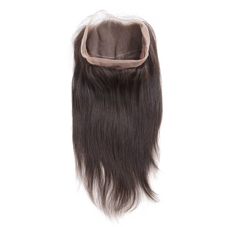 Unprocessed Virgin Hair Silky Straight 360 Lace Frontal Black Color