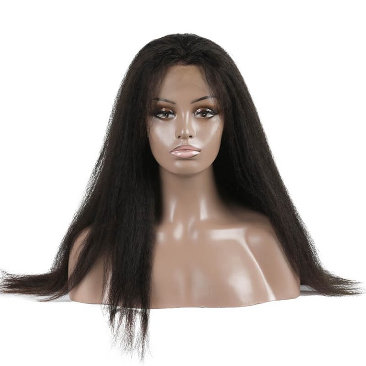 Shiny Kinky Straight Lace Front Wig Amazing Virgin Hair Wigs