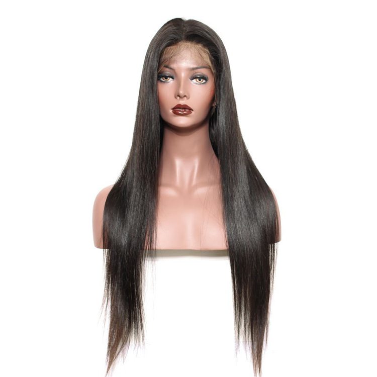 Silky Straight Full Lace Wig, 100% Human Virgin Hair Wigs 8-28 inch