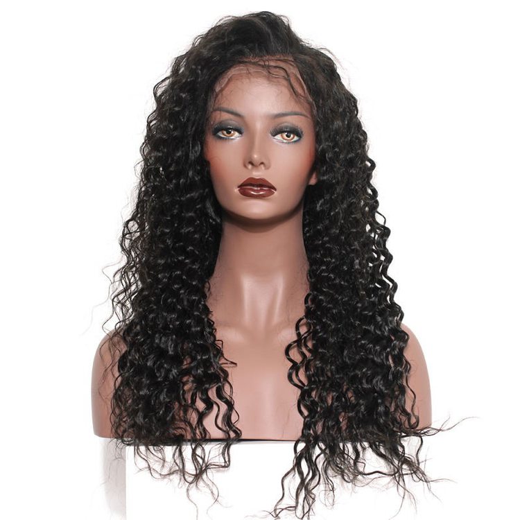 Loose Curly Full Lace Wig Real Virgin Human Hair Wigs