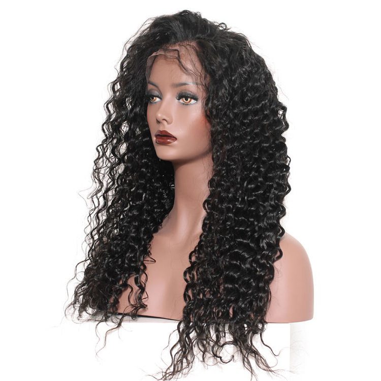 Loose Curly Full Lace Wig Real Virgin Human Hair Wigs