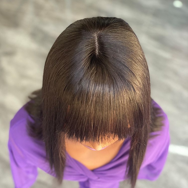 Bone Straight Virgin Human Hair Bob Wigs With Bangs - Zever Hair 5