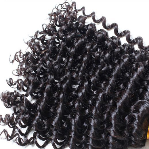 4 Bundles Deep Wave Brazilian Virgin Hair Weave Black - Zever Hair 1
