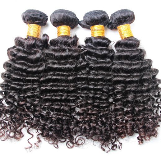 4 Bundles Deep Wave Brazilian Virgin Hair Weave Black - Zever Hair 2