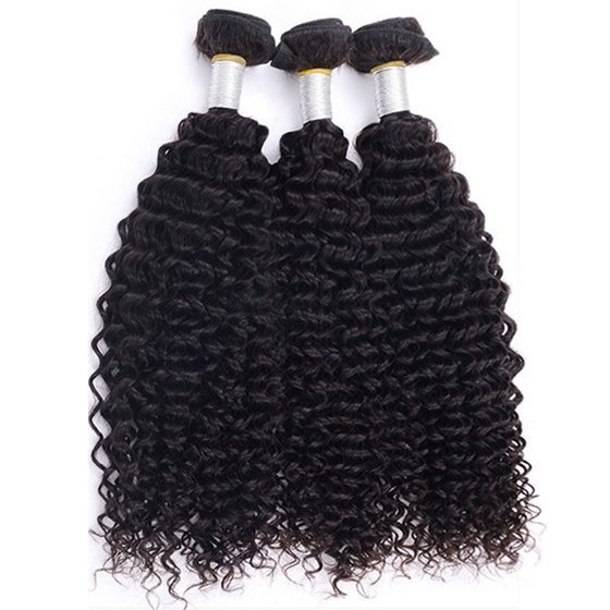 3 Bundles Kinky Curly Virgin Brazilian Hair Weave Natural Black - Zever Hair 0