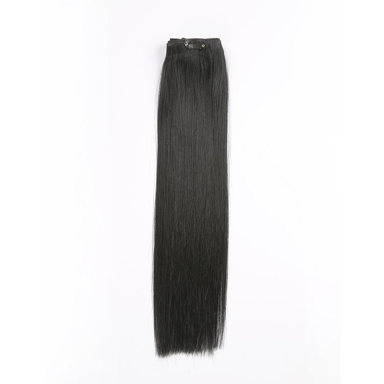 Jet Black(#1) Premium Straight Clip In Hair Extensions 7 Pieces - Zever Hair 2