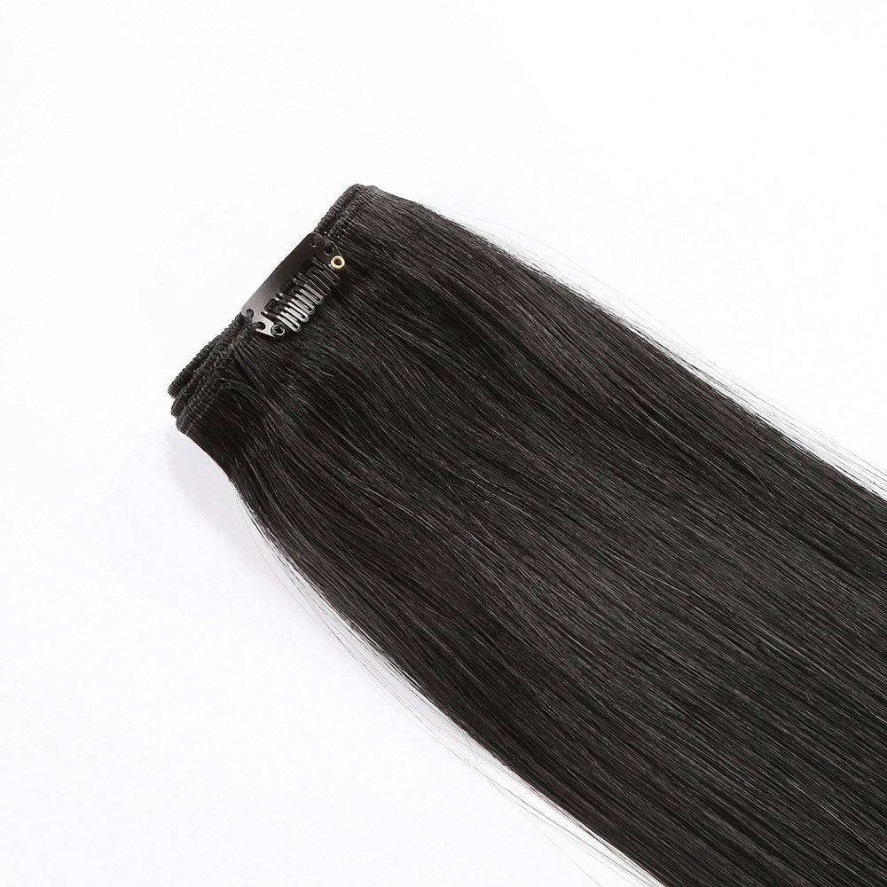 Jet Black(#1) Premium Straight Clip In Hair Extensions 7 Pieces - Zever Hair 5