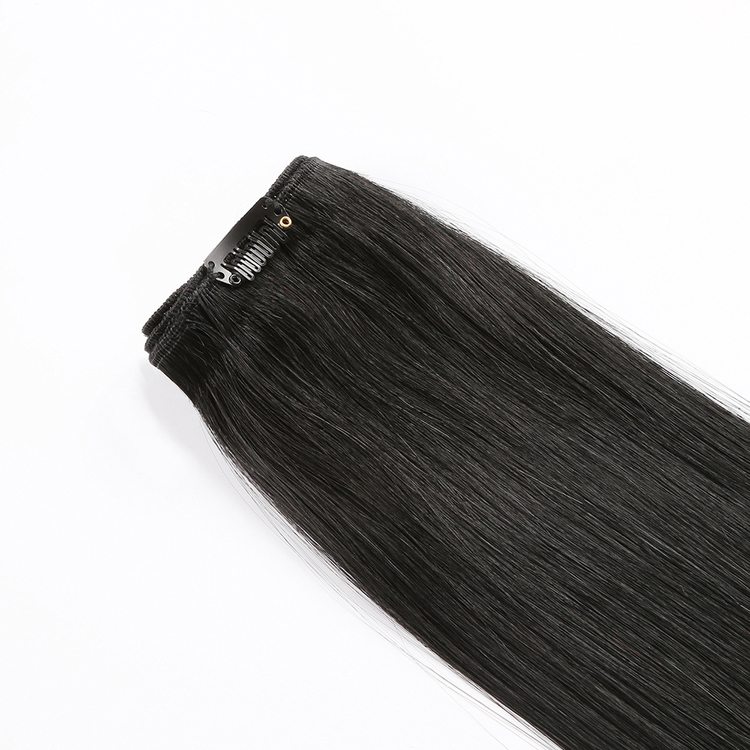 Jet Black(#1) Premium Straight Clip In Hair Extensions 7 Pieces - Zever Hair 5