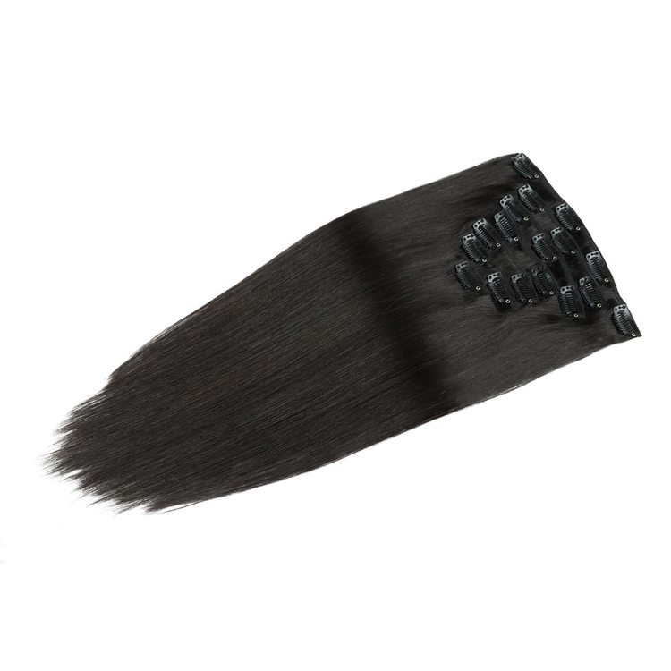 Natural Black(#1B) Straight Premium Clip In Hair Extensions 7 Pieces - Zever Hair 3