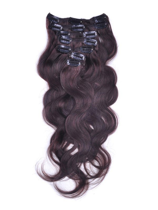 Dark Brown(#2) Premium Body Wave Clip In Hair Extensions 7 Pieces - Zever Hair 0