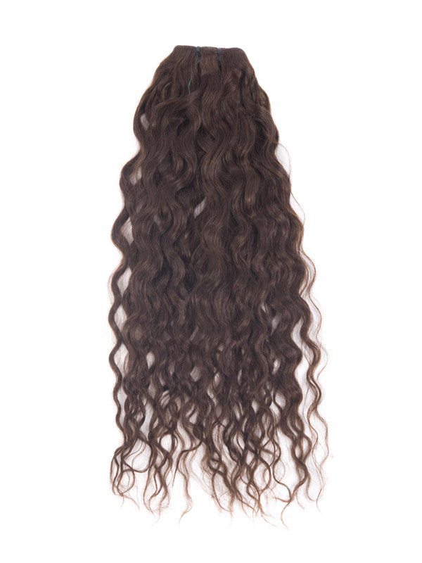 Medium Brown(#4) Premium Kinky Curl Clip In Hair Extensions 7 Pieces - Zever Hair 2