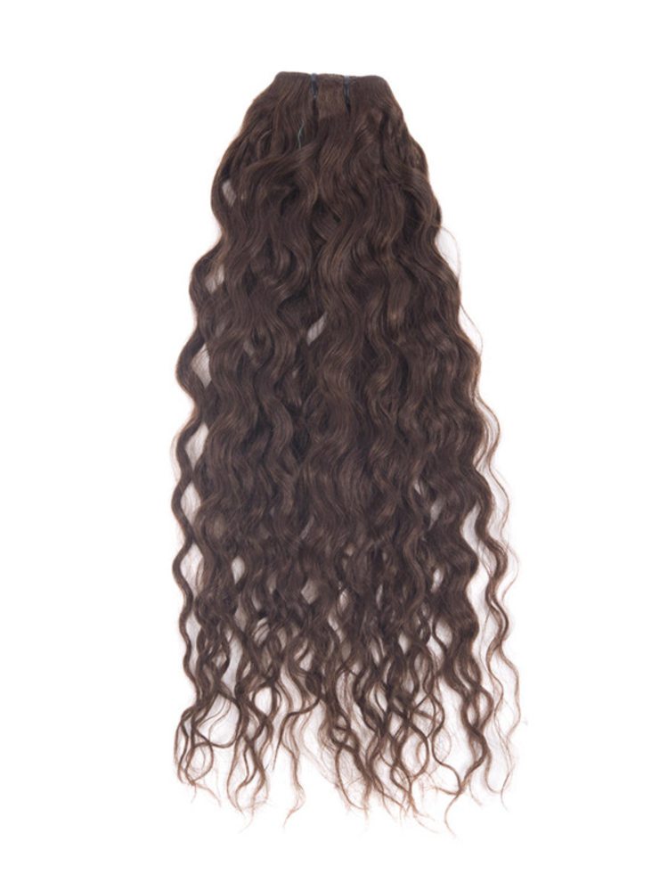Medium Brown(#4) Premium Kinky Curl Clip In Hair Extensions 7 Pieces - Zever Hair 2