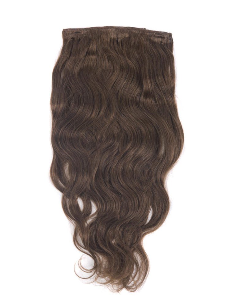 Medium Chestnut Brown(#6) Premium Body Wave Clip In Hair Extensions 7 Pieces - Zever Hair 2