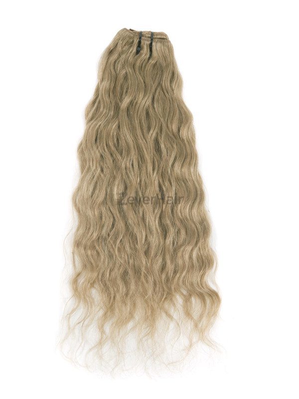 Light Golden Brown(#12) Premium Kinky Curl Clip In Hair Extensions 7 Pieces - Zever Hair 1