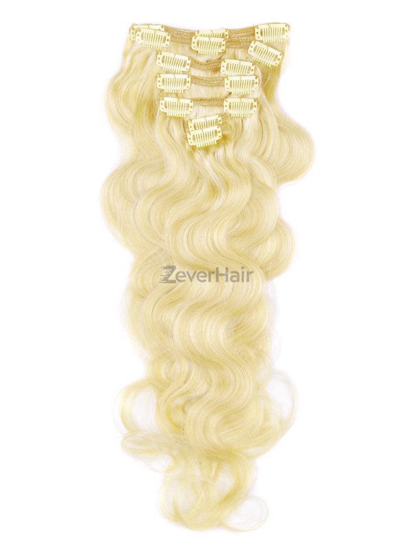 Medium Blonde(#24) Premium Body Wave Clip In Hair Extensions 7 Pieces - Zever Hair 0