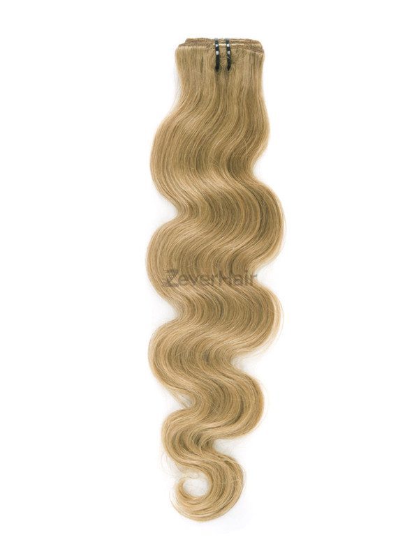 Strawberry Blonde(#27) Premium Body Wave Clip In Hair Extensions 7 Pieces - Zever Hair 1