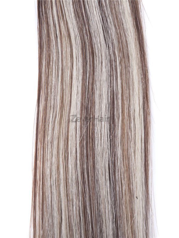 50 Piece Straight Remy Nail Tip/U Tip Hair Extensions Brown/Blonde (#P4/22) - Zever Hair 4