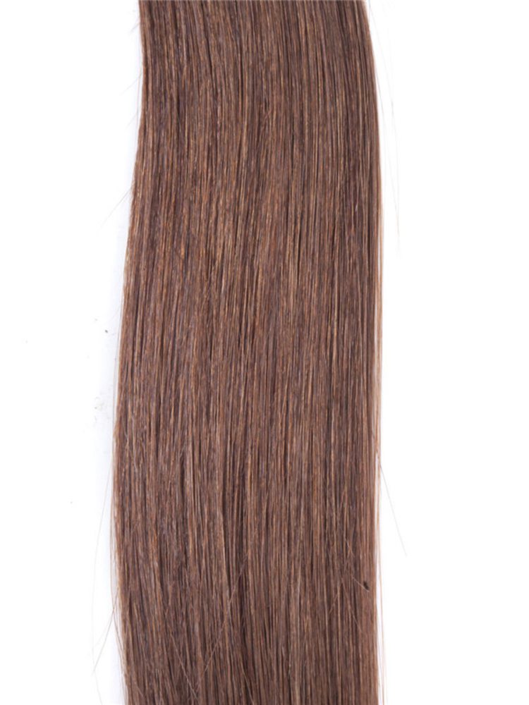 50 Piece Straight Nail Tip/U Tip Remy Hair Extensions Light Chestnut(#8) - Zever Hair 4