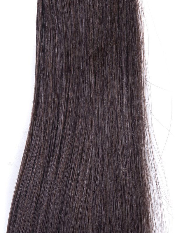 50 Piece Silky Straight Remy Nail Tip/U Tip Hair Extensions Dark Brown(#2) - Zever Hair 5