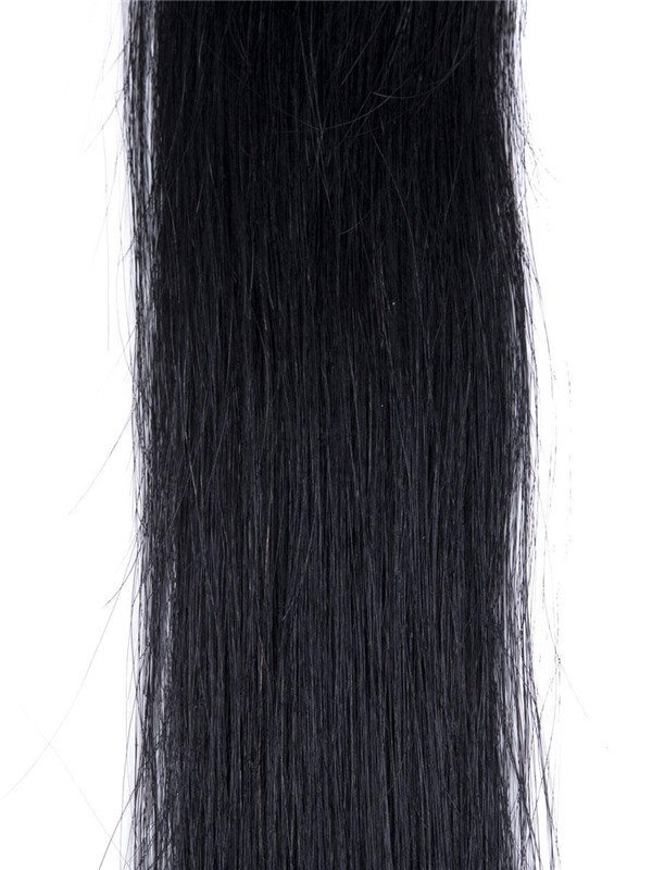 50 Piece Silky Straight Stick Tip/I Tip Remy Hair Extensions Jet Black(#1) - Zever Hair 3