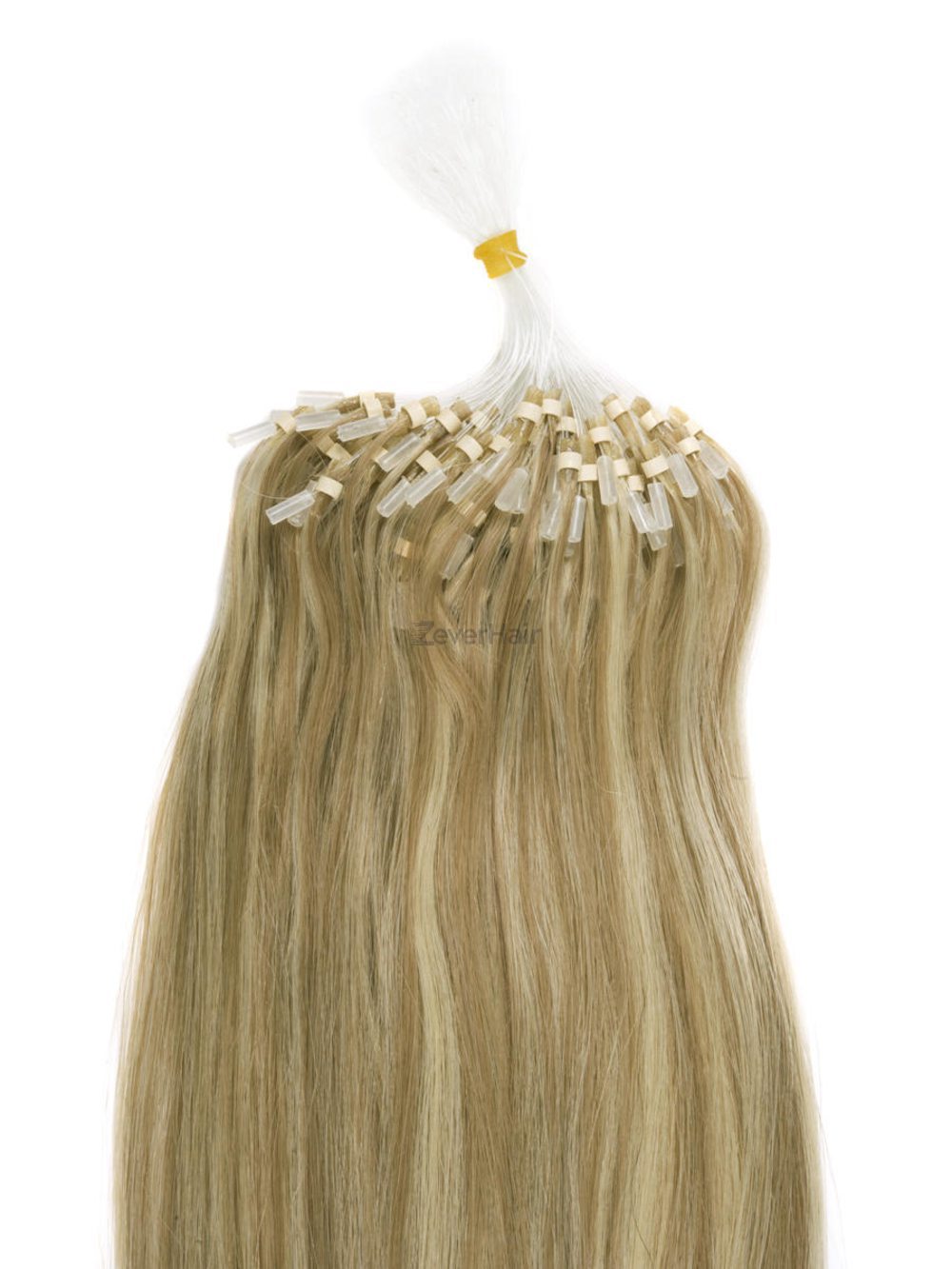 Remy Micro Loop Hair Extensions 100 Strands Silky Straight Golden Brown/Blonde(#F12/613) - Zever Hair 2