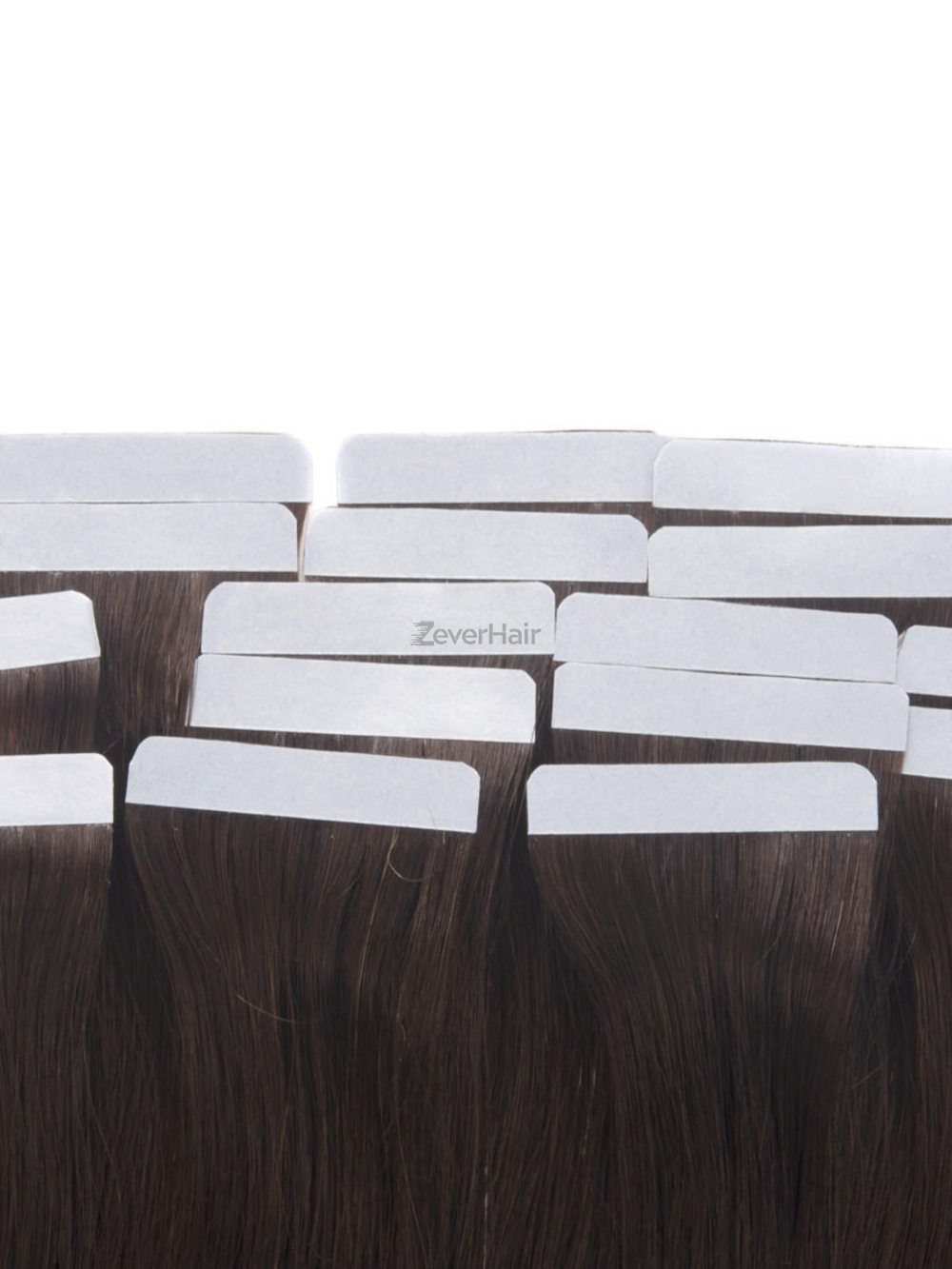 Tape In Remy Hair Extensions 20 Piece Silky Straight Dark Brown(#2) - Zever Hair 2