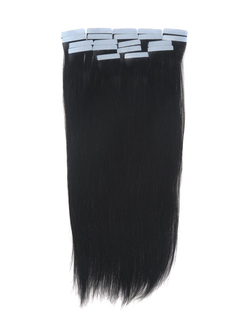 Tape In Remy Hair Extensions 20 Piece Silky Straight Jet Black(#1) - Zever Hair 2