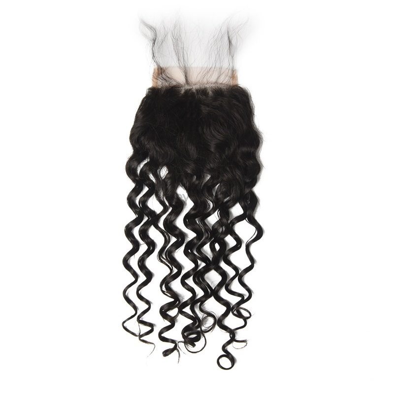 Cheap Virgin Hair Water Wave Lace Closure Natural Back - Zever Hair 0