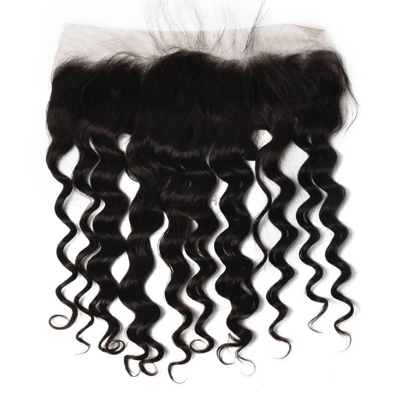 Human Hair 13*4 Loose Curly Lace Frontal Smooth & Shiny - Zever Hair 0